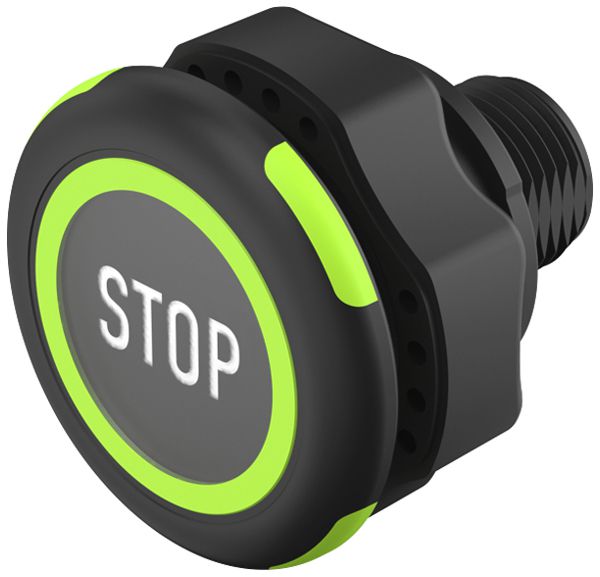 Poussoir capacitif EAO 84 1NO 8.4…32V Ø22.5mm LED vert/rouge STOP