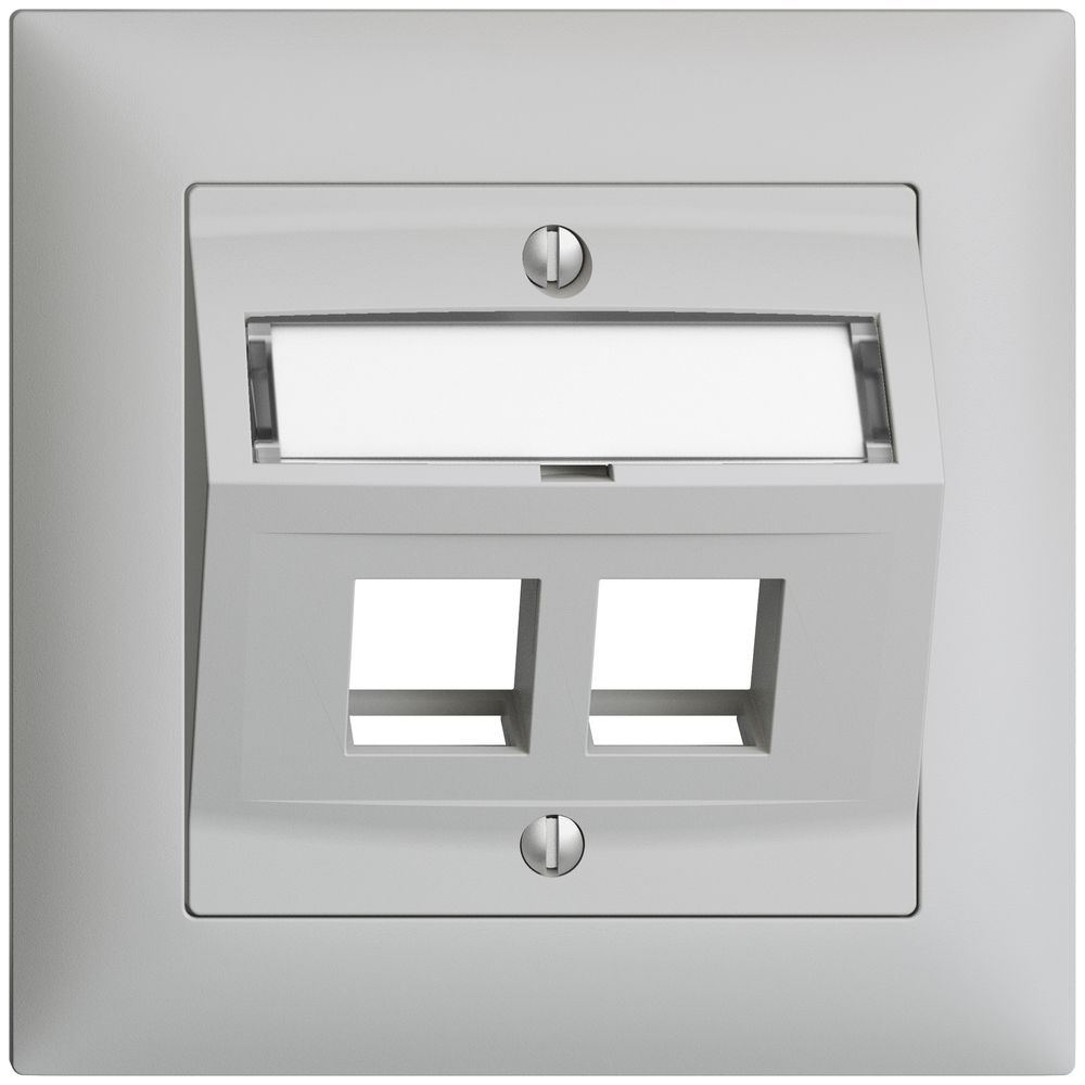 Kit d.montage ENC Edue FMI, a.capot d.sortie oblique, p.2×Keystone, gris clair