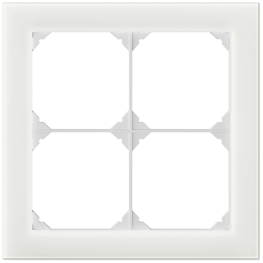 UP-Abdeckrahmen EDIZIO.liv prestige SNAPFIX® 2×2 154×154mm glas weiss