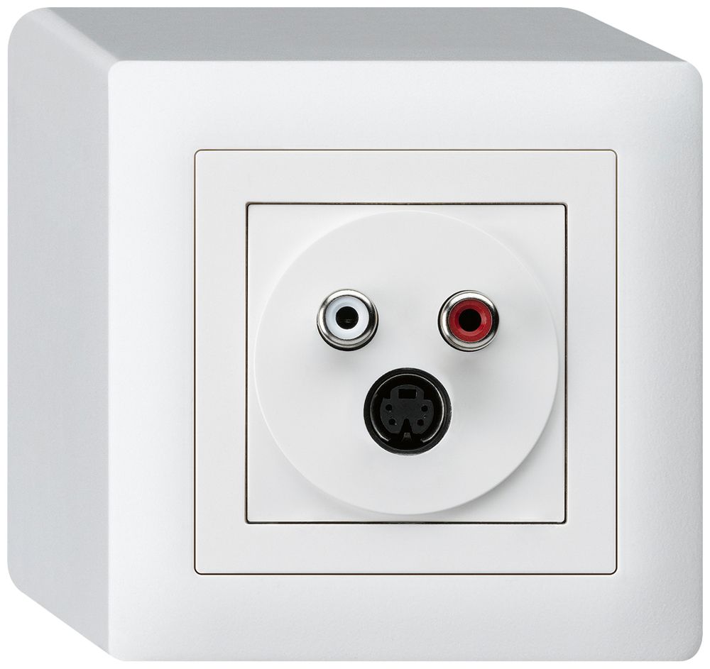 AP-Anschlussdose kallysto S-Video +Audio RCA weiss