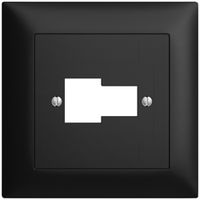 Frontset EDIZIOdue schwarz 88×88mm 1×TT 1×RJ45