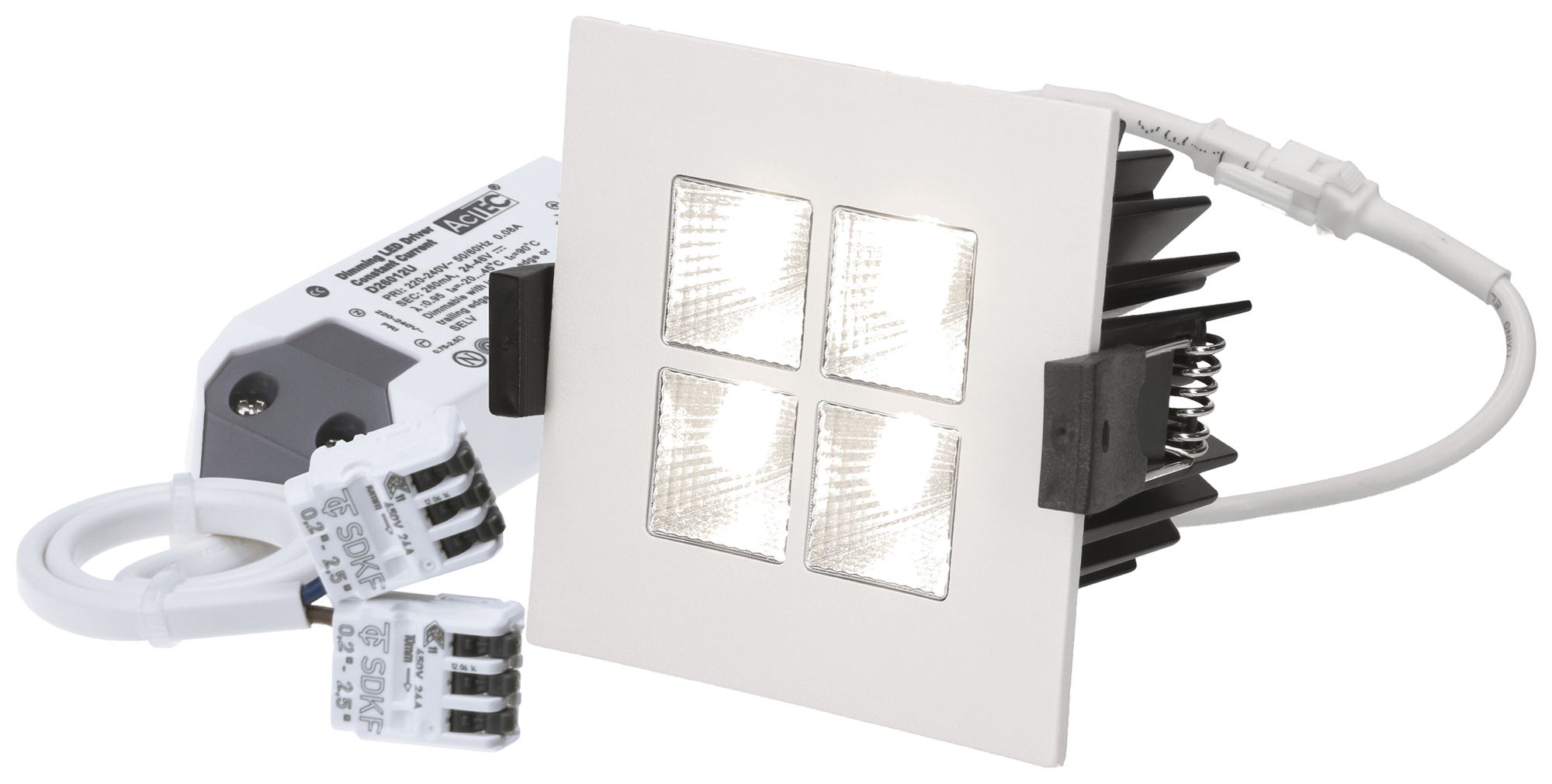 EB-LED-Spot MH maxLUCE SQUARE-4 11W 950lm 3000K  DIM 80×80mm weiss 45°