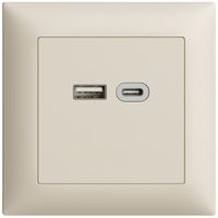 Prise ENC USB 18W type A + type C Feller EDIZIOdue FMI 230V 3600mA crema