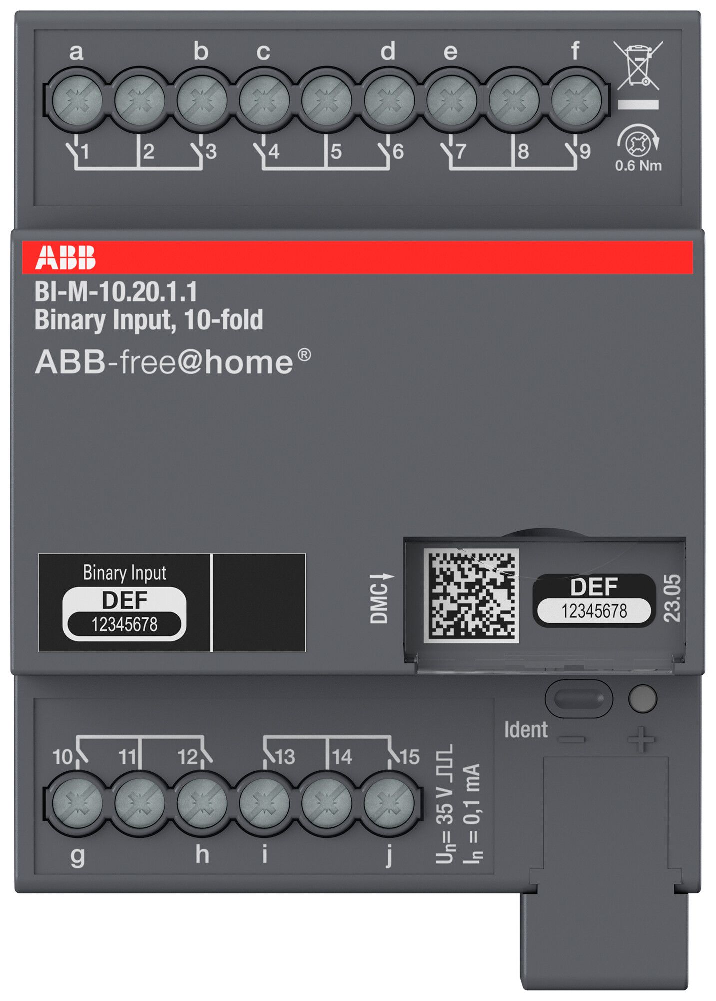 REG-Binäreingang ABB free@home 10×Eing IN:35V gepulst 4TE