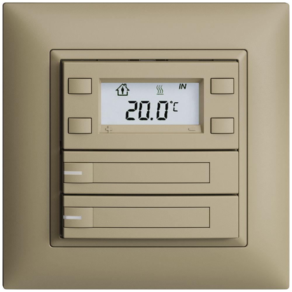 Poussoir RTH ENC KNX 2× EDIZIOdue FMI sand, avec pap.+LED RGB