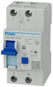 Disgiuntore differenziale DOEPKE DRCBO 4 HP 2P 230V C 16A 0.03A B+ 2.5UM 6kA