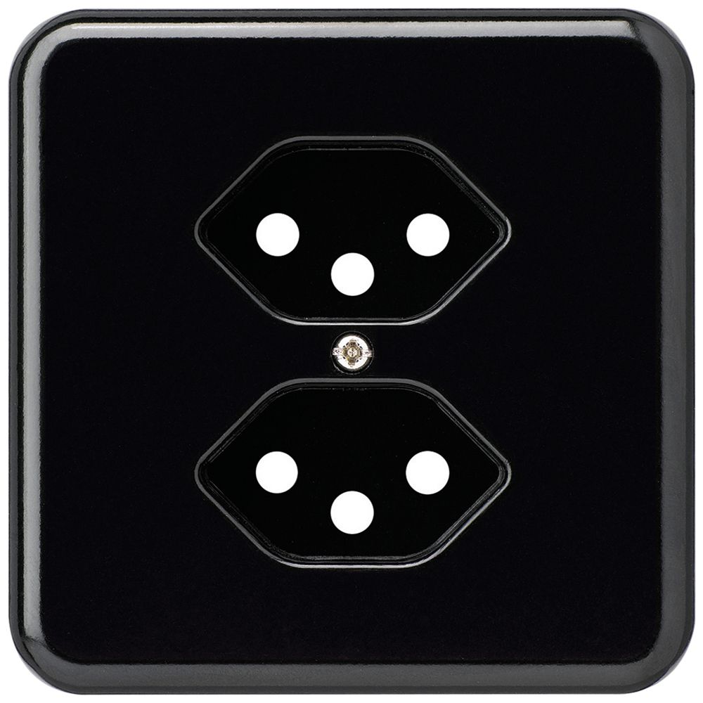 Abdeckplatte Gr.I 2×Typ 13 basico schwarz