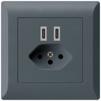 Prise de charge USB ENC Hager kallysto.line C-C 20W+T13 5V 92×92mm anthracite
