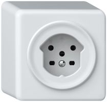 Presa AP origin 1×tipo 15 10A 230V 88×88×54mm bianco