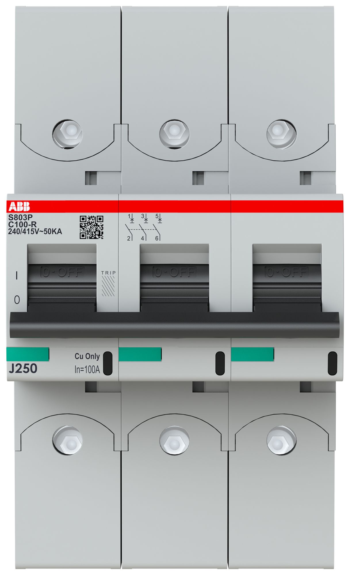 Leitungsschutzschalter ABB S803P-C100-R 3P 400V C-100A 50kA 4.5TE