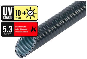Tube THGK Plica PE-UV M50 pliable PVC -15…60°C noir