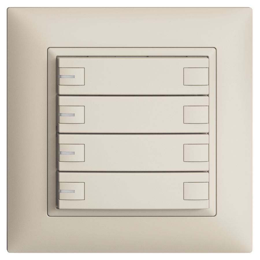 Poussoir KNX RGB ENC EDUE FMI, 250mW, LED RGB, 4×poussoir, comm.2×touches, crema