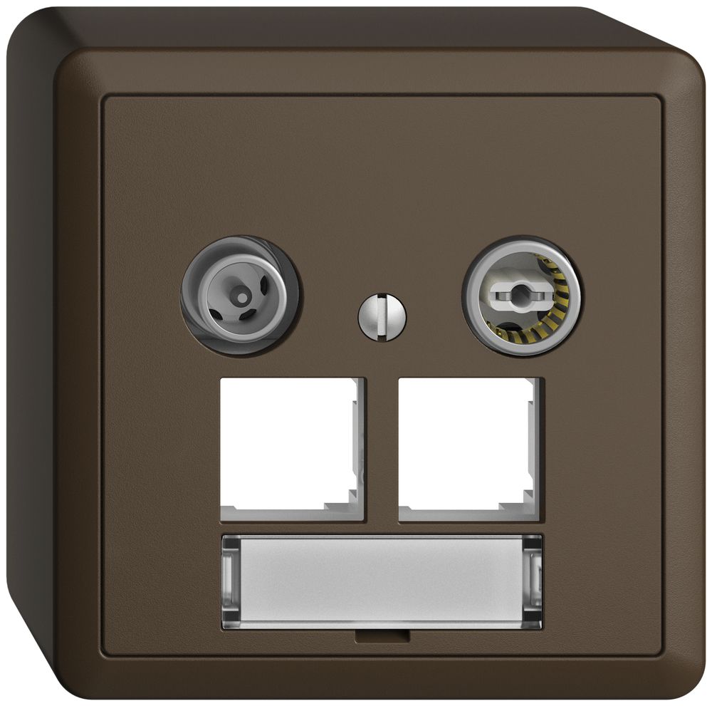 Prise multimédia AP EDIZIOdue FX.54 EASYNET 4dB, p.2×RJ45 S-One, coffee