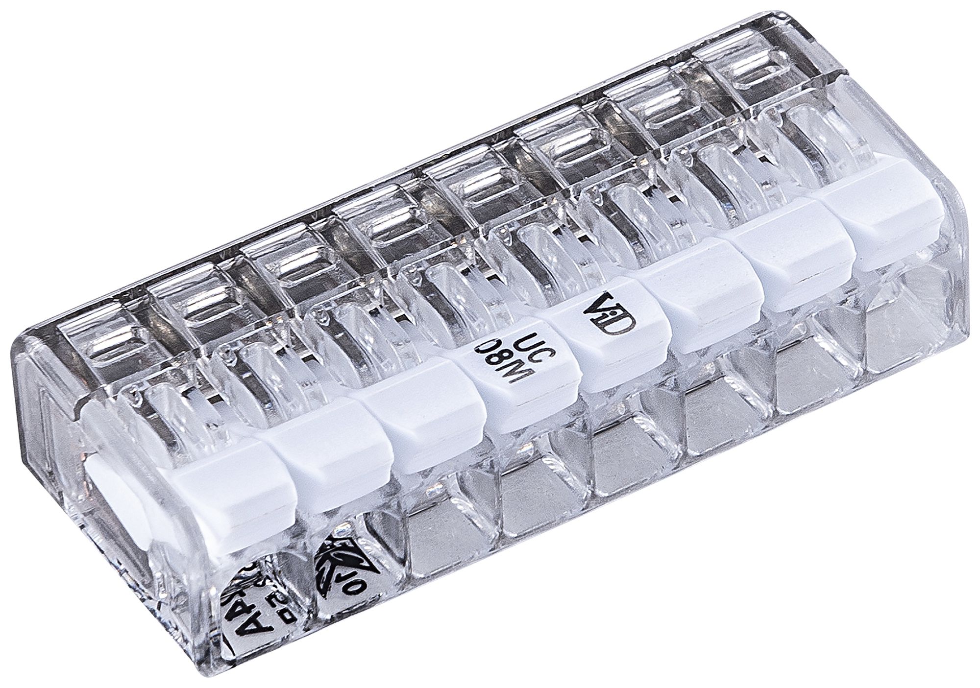 Borne de connexion Steffen mini 8 points serrage 0.2…2.5mm² leviers tr 50 pièces