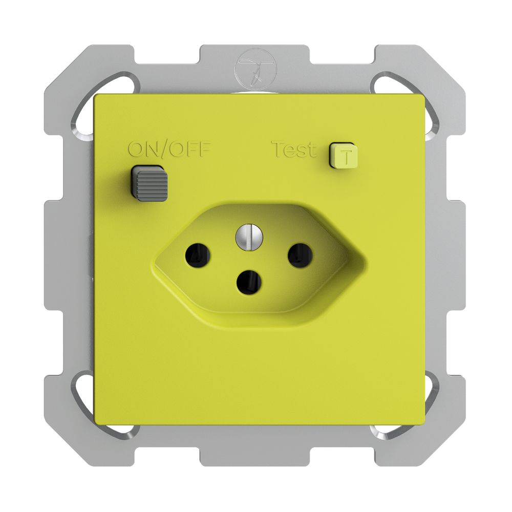 UP-Steckdose EDIZIOdue T13 FI 30mA FM, lemon