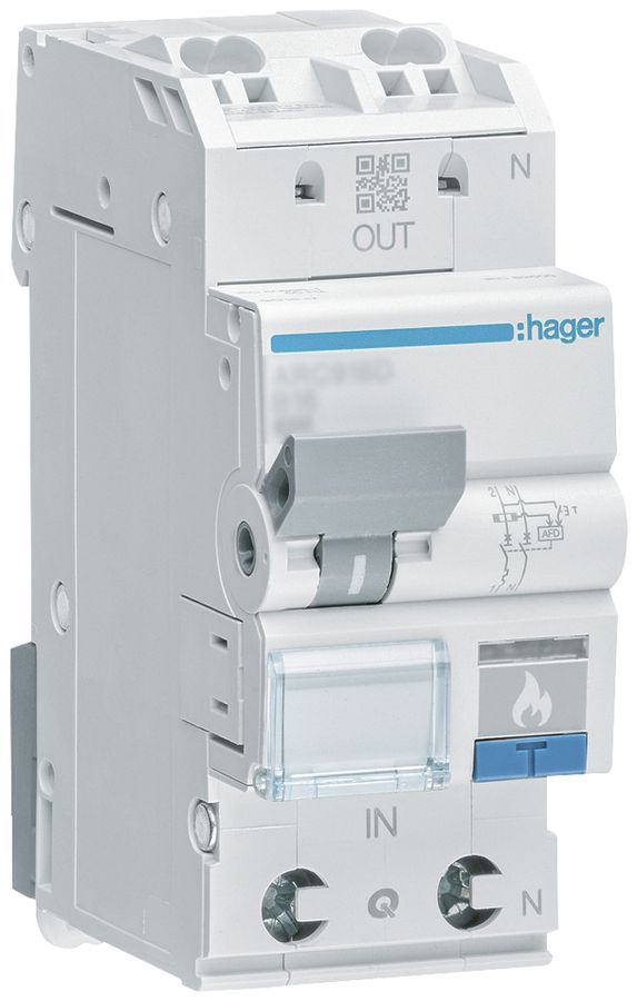 Brandschutzschalter Hager AFDD+LS-Schalter, 1P+N 6kA C6A