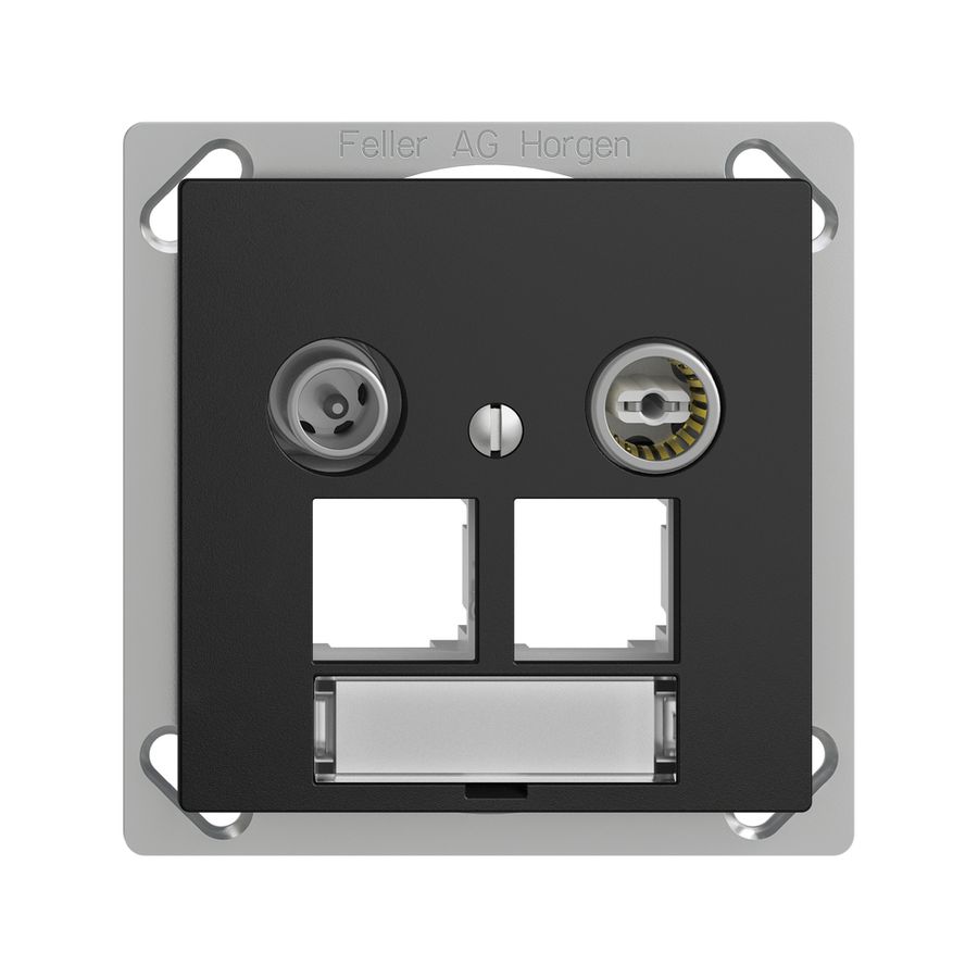 EB-Multimediadose EDIZIOdue FM.TE EASYNET 11dB, f.2×RJ45 S-One, schwarz