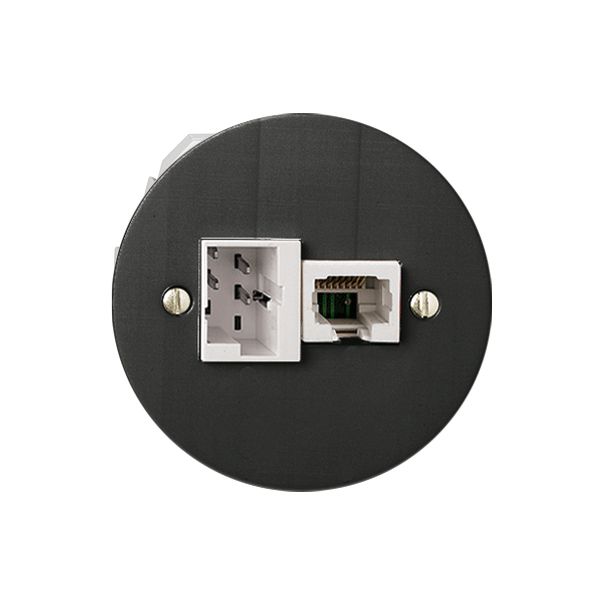 UP-Anschlussdose 1×TT,1×RJ45/u 4P schwarz ITplus Standard 58mm ITM