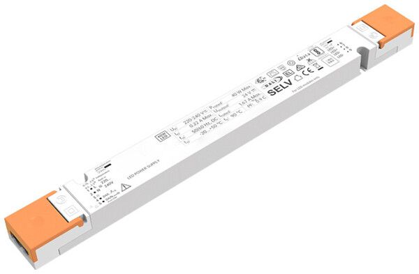 Alimentation LED DOTLUX CV 8…40W OUT:24V 0…1670mA DALI VAR IP20 264×33×21mm