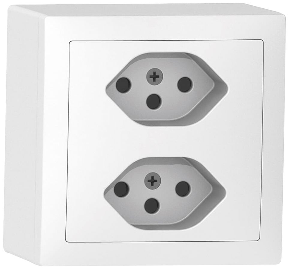 AP-Steckdose Sidus 2×T13 weiss