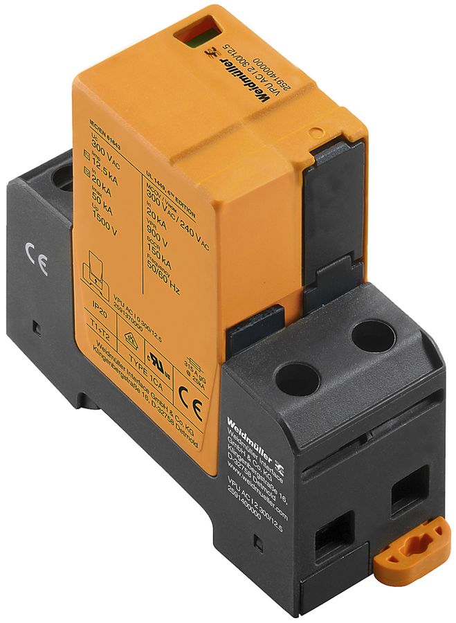 Parasurtension Weidmüller type I+II, TT pour L-N, TN-C, TN-S