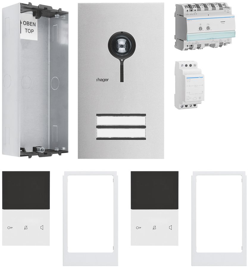 Kit video INC Hager elcom.start per 2 appartamenti