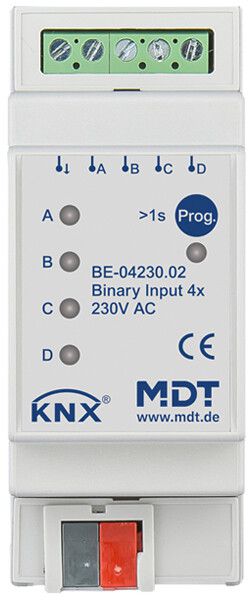 REG-Binäreingang KNX MDT BE-04230.02 4-Kan 230VAC 2TE