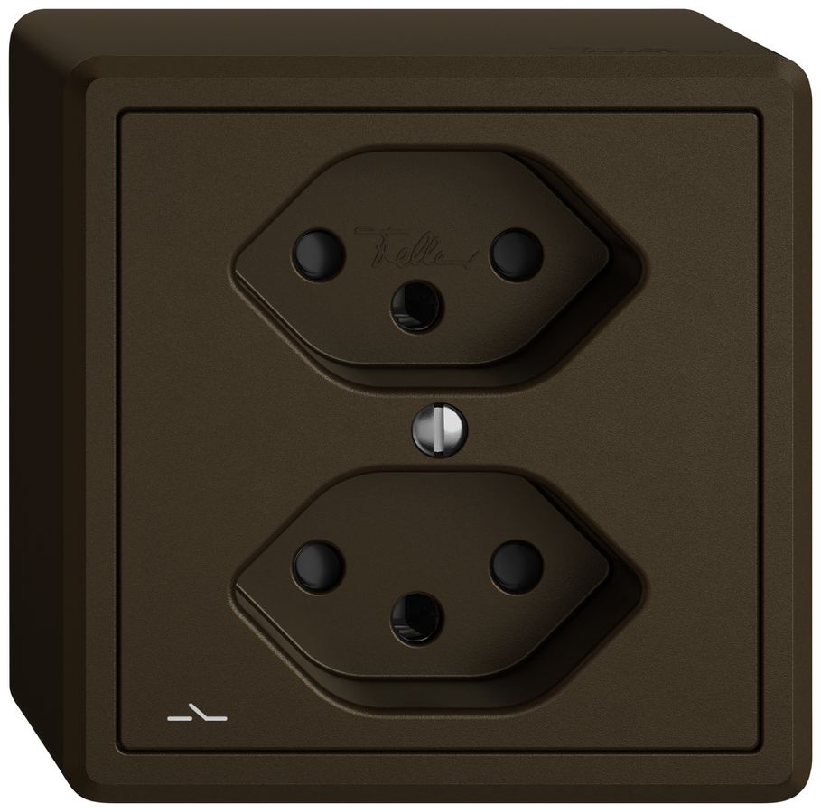 AP-Steckdose EDIZIO.liv SNAPFIX® 2×T13 1×S mit Shutter br