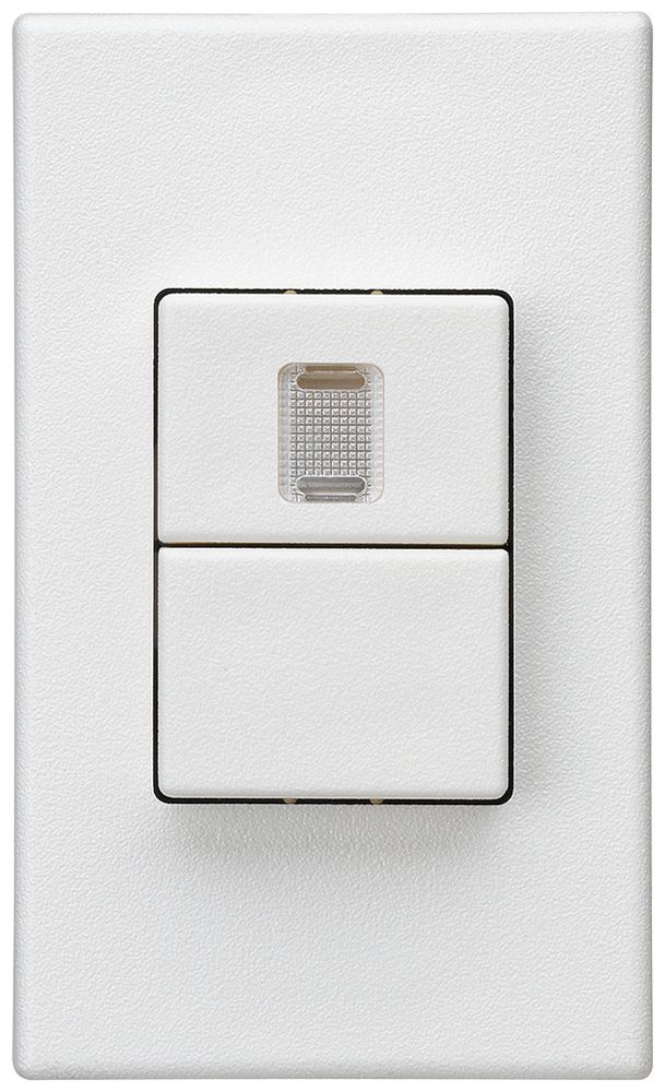 Interruttore a pulsante 2× AMD Hager FLF 10A/250V 3/1L 1× illuminato bianco