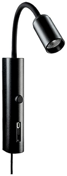 Spot LED SG Tube Wall 8W 350lm 927 38° REG Ø39×223×45×47mm nero