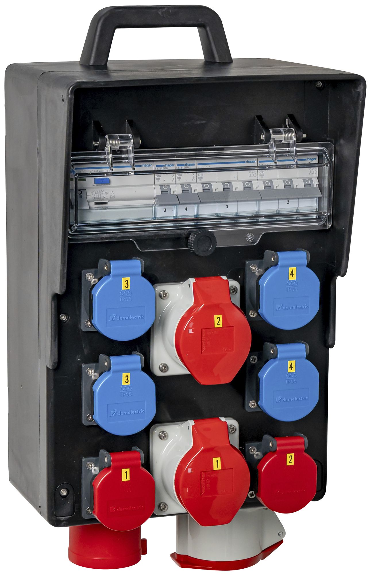Stromverteiler DEM DB31247 32A 4×LS 1×FI 4×T23 2×T25 2×16A 1×32A