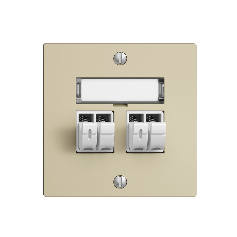 Prise audio Push Type EDIZIOdue F, 2×, kit d'inscription, vanille