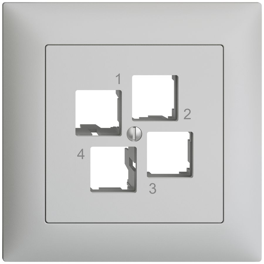Kit de montage ENC Edue FMI EASYNET S-One, 4×RJ45, sortie droite, gris clair