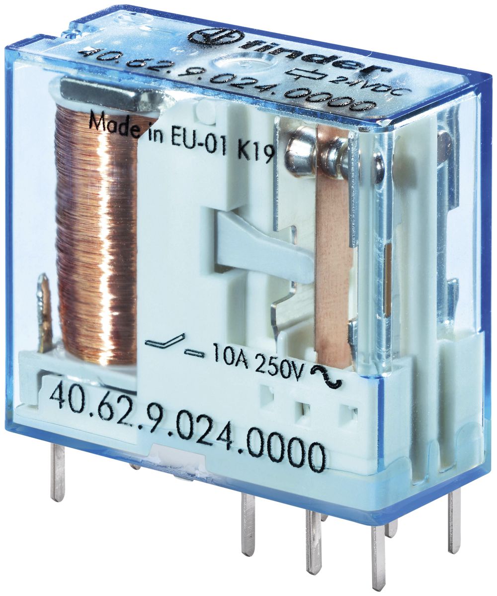 Relais commutation Finder 40, 2C 10A/110VDC AgSnO2 1800Ω 5mm RT II