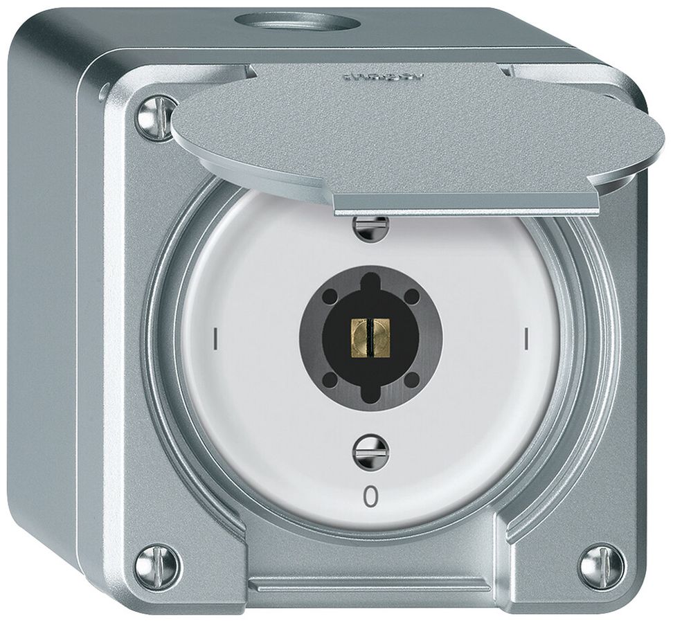 Interruttore a chiave AP robusto interruttore 2×1 polo 16A 250V 86×86mm all