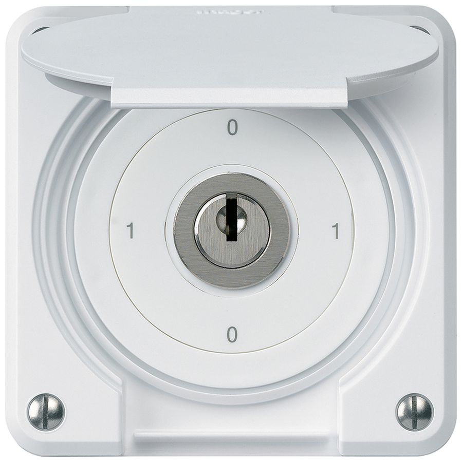 Interrupteur à clé ENC robusto IP55 avec clapet S0/3P blanc pour combinaison