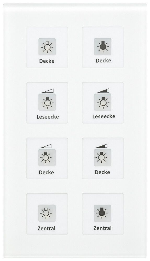 UP-Taster KNX MDT BE-GT08W.01 8T/8B LED Glas weiss