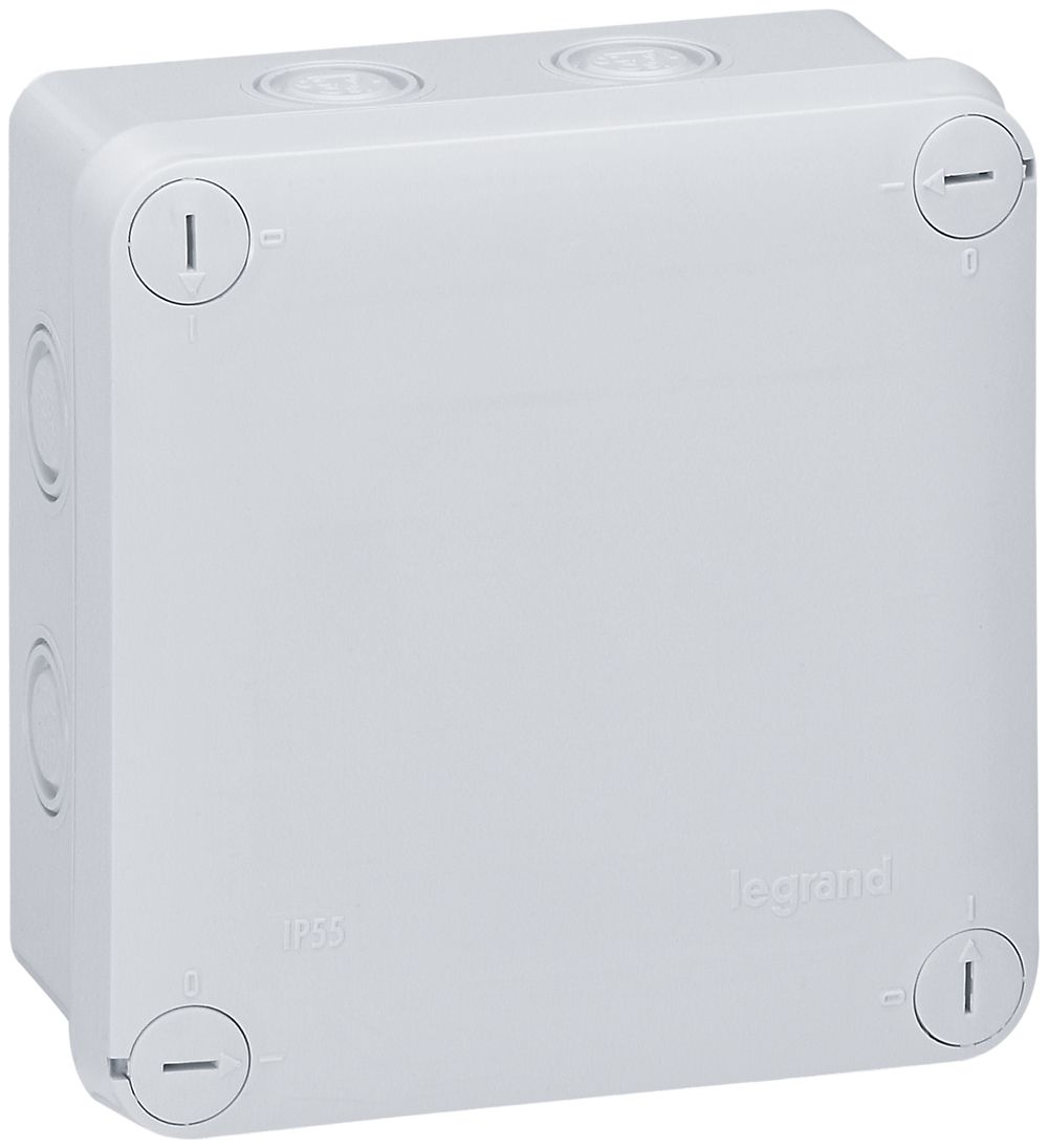 Boîte de dérivation AP PLEXO vide 105×105mm gris pour M16 e.M20