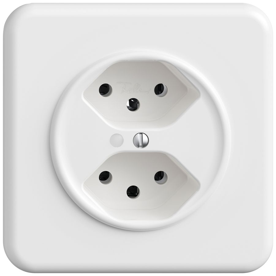 UP-Steckdose STANDARDdue SNAPFIX® 2×T13 mit LED ws