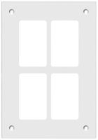 Montageplatte Hager FLF 3/5 2×2 Aluminium eloxiert weiss