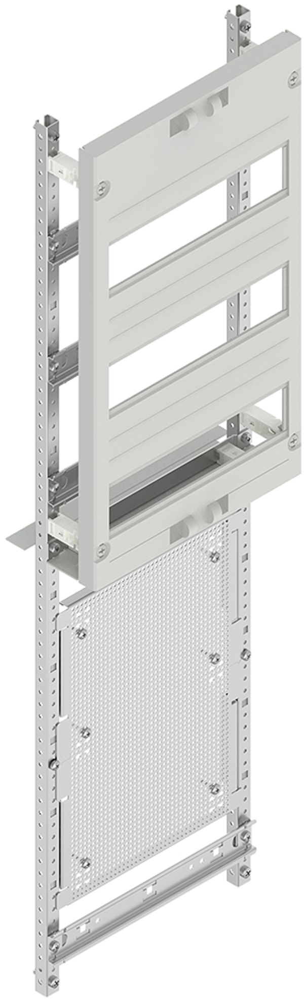 Montant avec plaque de montage SE Pragma 6 rangées 3×DIN/3×media