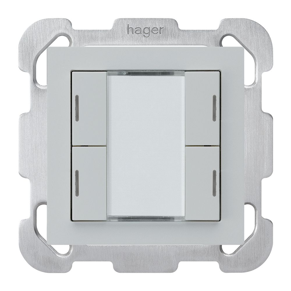 UP-Taster kallysto B KNX 4× RGB LED s/e-link hellgrau