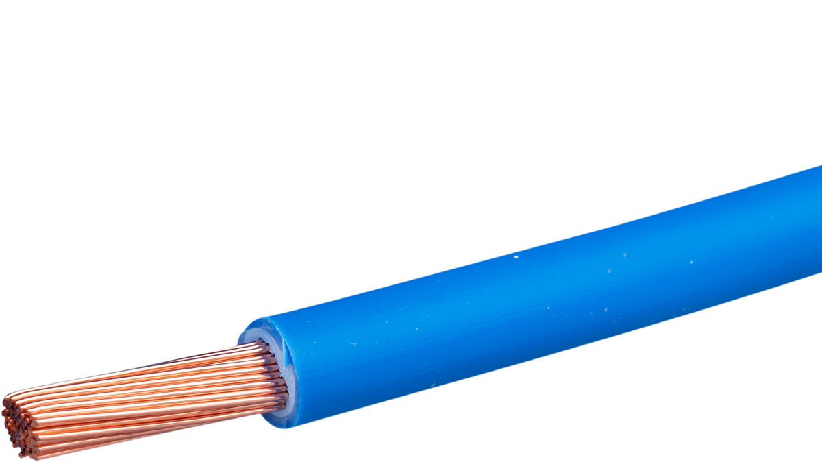 T-Litze halogenfrei 10mm² hellblau Eca, Ring à 100m