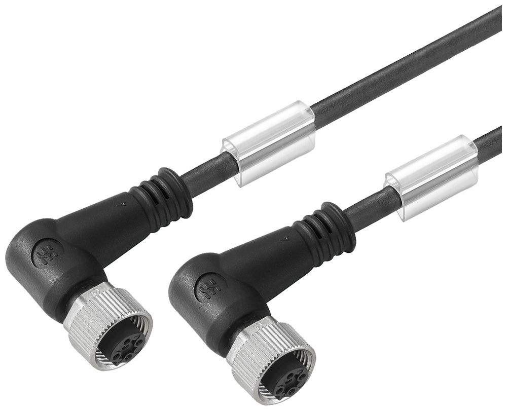 Sensor/Aktor-Kabel WM SAIL M12/M12 4L 2m Buchse/Buchse gewinkelt schwarz