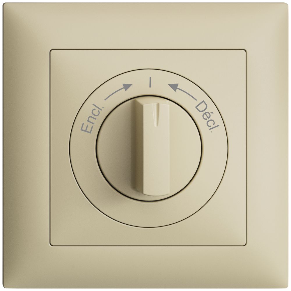 Frontset EDIZIOdue Encl.->I<-Décl. vanille 88×88mm für Schwenktaster