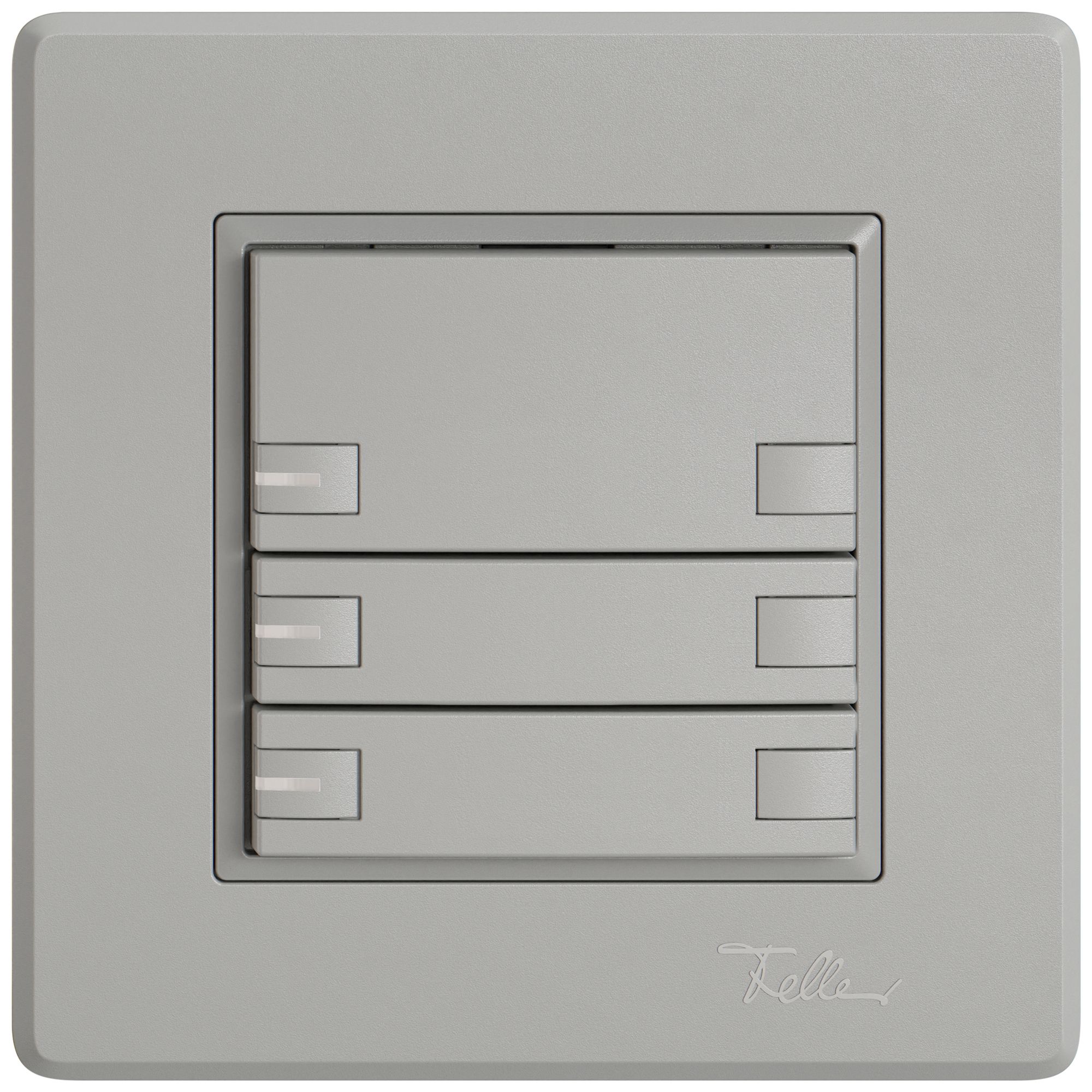 Poussoir universel ENC EDIZIO.liv UNI SNAPFIX® 12…48V a.LED bleu 3× comm.2T grc