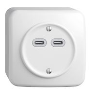 Prise AP USB 18W 2×type C Feller STANDARDdue QX54 230V 3600mA blanc
