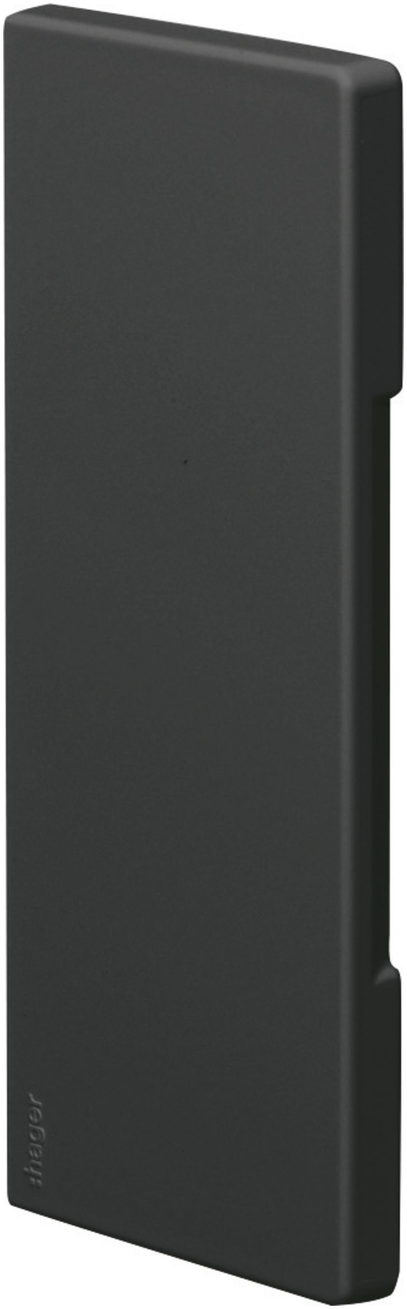 Piastra terminale Hager BR 65×170mm coperchio 80mm senza alogeno nero