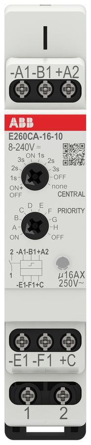 Schrittschalter ABB E260CA-16-10 1TE 8…240VUC/16A 4000W 1S