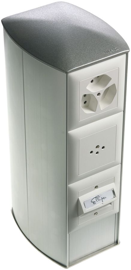 Anschlussaufsatz Ellipse H=325 elox. mit 4 NIS-Dosen IP20